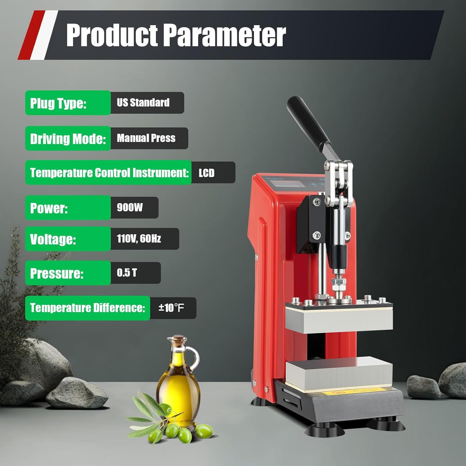 900W Heat Press Machine Mini Manual Heat Presser Heavy Duty Hot Press Stamping