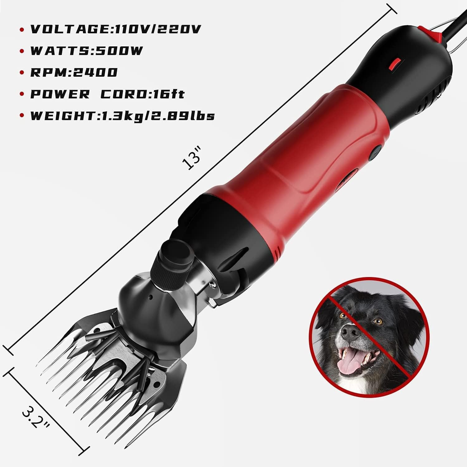 2026 Upgraded Sheep Shears 500W, Professional Electric Sheep Clippers, Farm Live