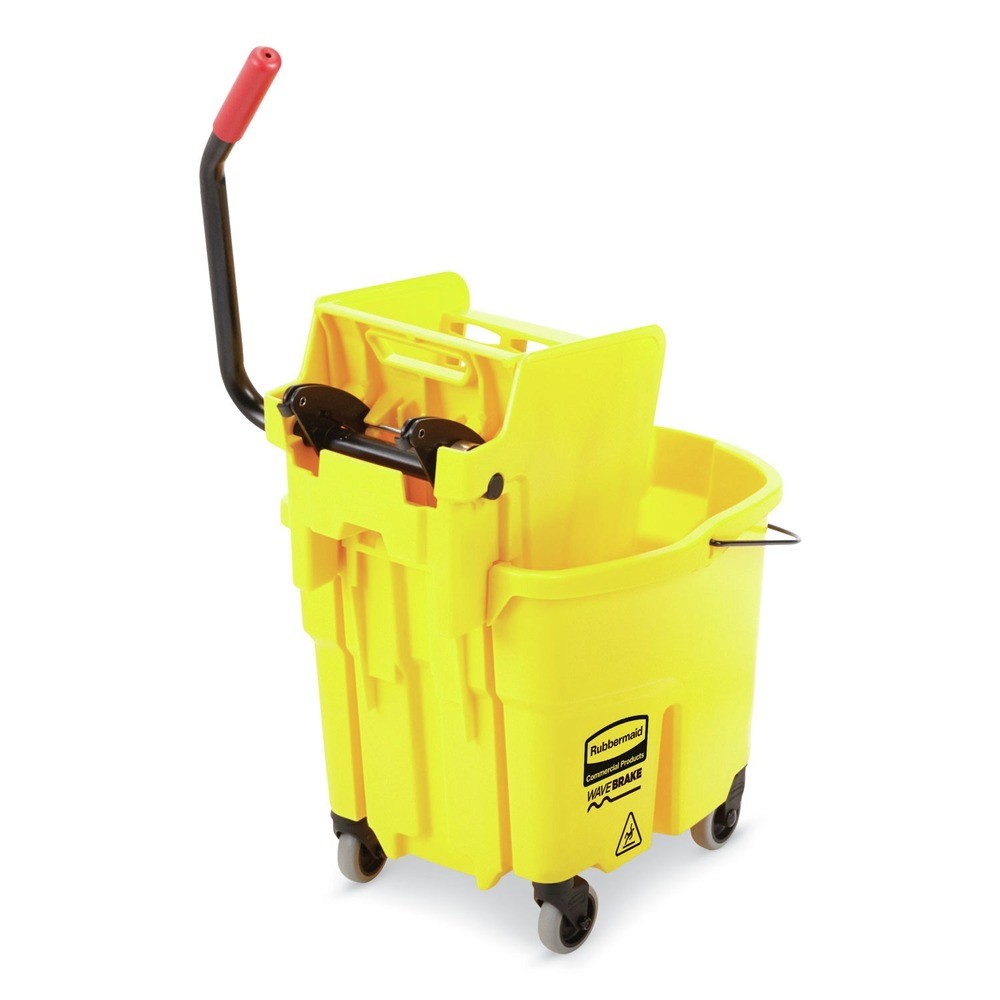 Rubbermaid Commercial FG758088YEL 35 qt. WaveBrake 2.0 Side-Press Combo – YL New