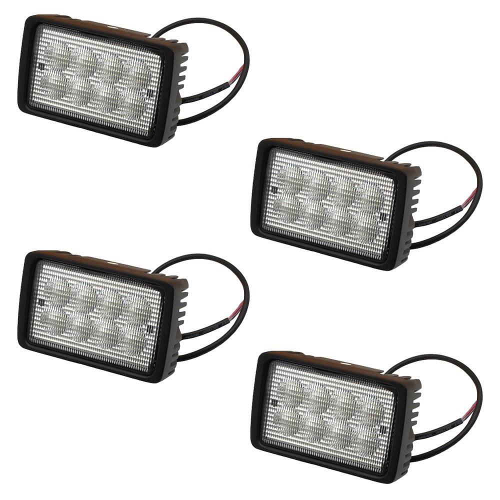 Qty 4: Rectangle LED Flood Work Lamp Fits Komatsu Replaces 20Y-06-K2760
