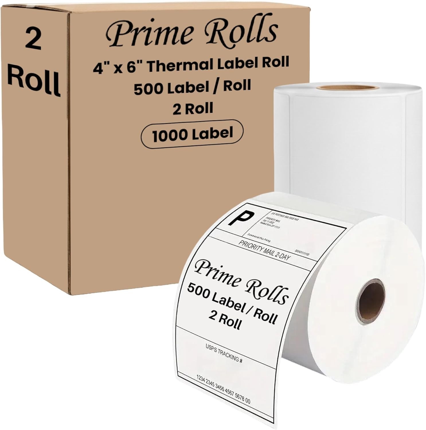 4 x 6 Direct Thermal 500 per Roll Shipping Labels for Zebra Rollo (Not for Dymo)