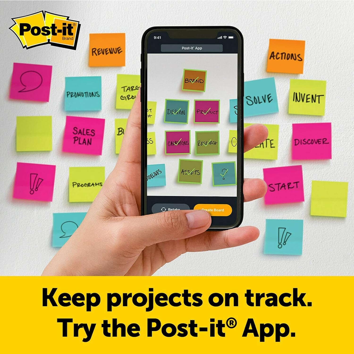 Post-it (566) Self-Stick Wall Easel Pad 20″ x 23″ – 20 Sheets/Pad – 4 Pads/Box