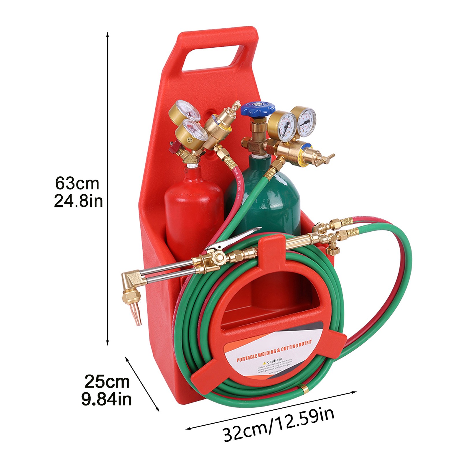 Brazing Welding Cutting Torch Kit w/Oxygen Acetylene with 4L Tanks Regulator