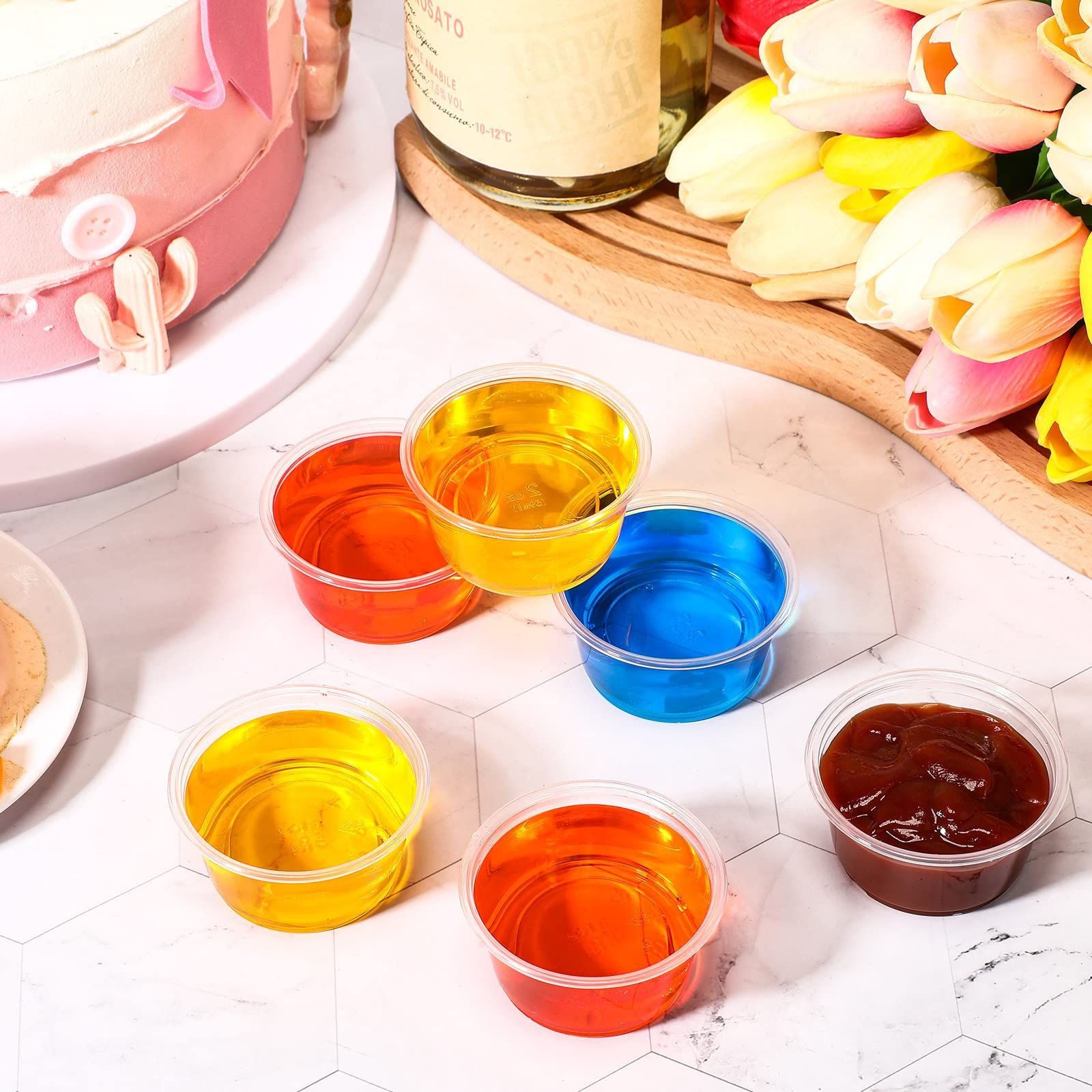 Gerrii 500 Count Plastic Disposable Portion Cups Without Lid 2 oz, Clear