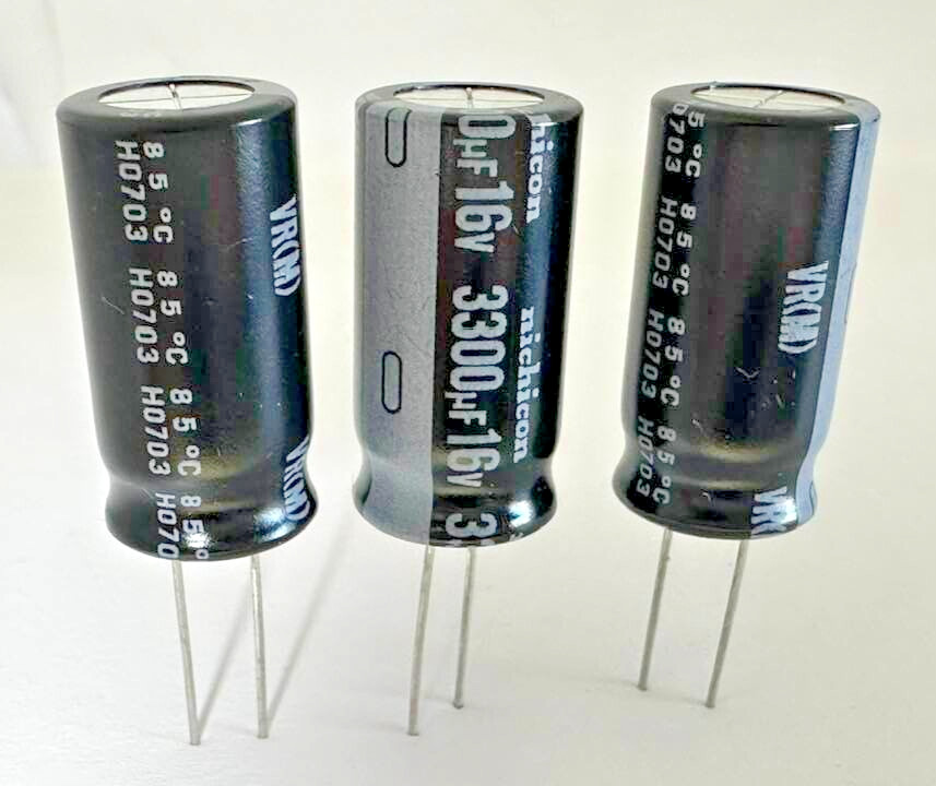 6X – 3300uF @ 16V (85°) **NICHICON UVR SERIES** – ALUMINUM ELECTROLYTIC CAP #186