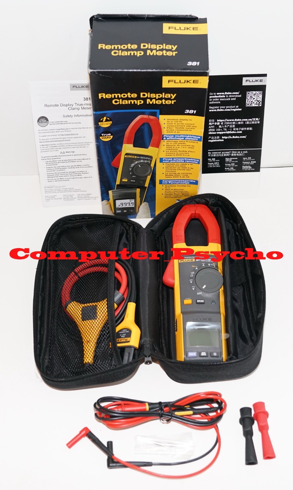 FLUKE 381 1000A AC/DC TRUE RMS WIRELESS CLAMP METER W IFLEX PROBE