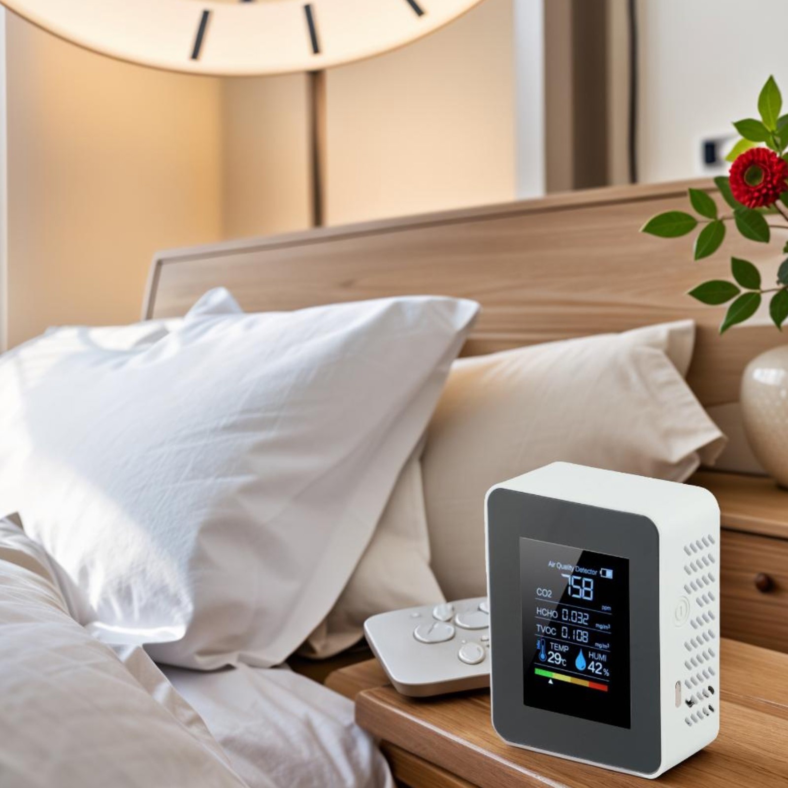 Convenient Handheld Air Monitor Rechargeable Battery USB Cable Provided