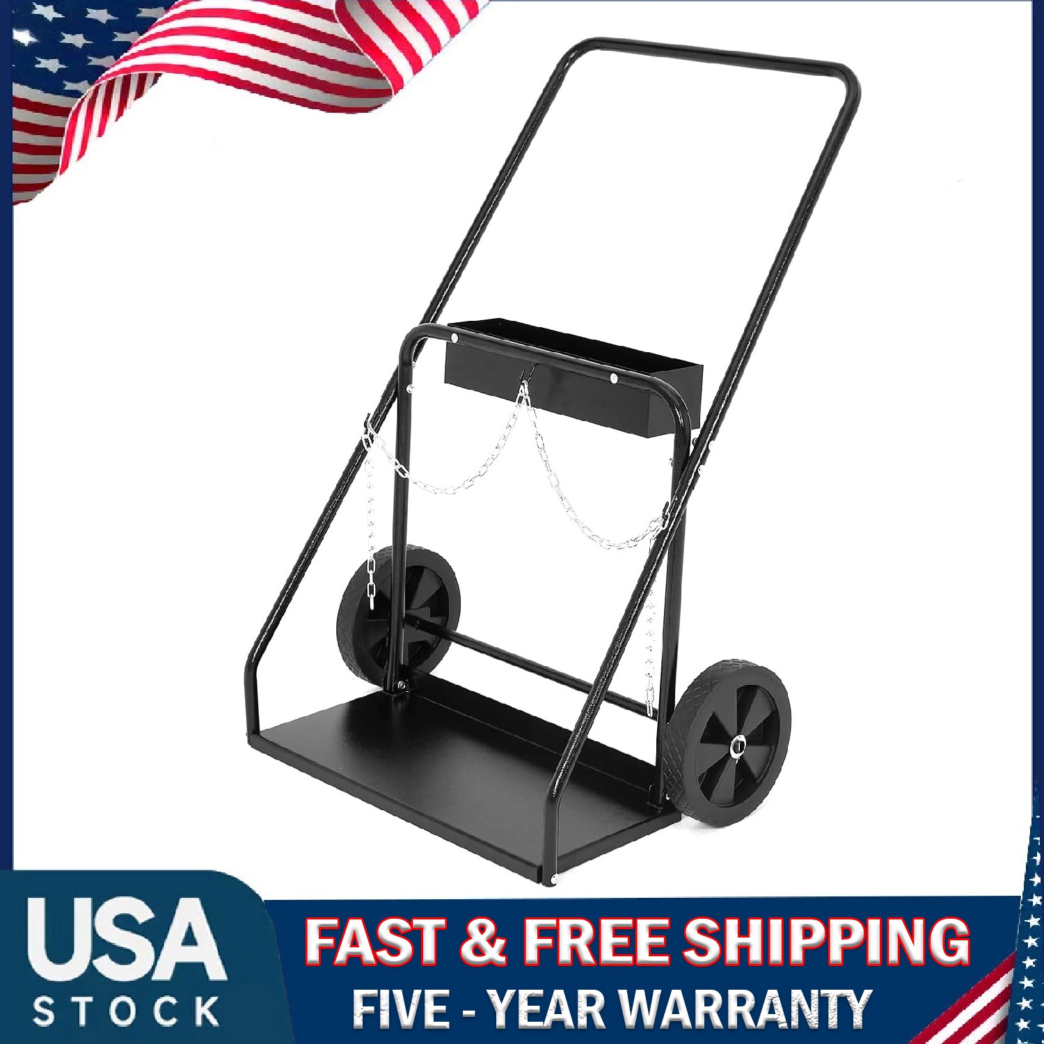 Welding Cylinder Cart, Heavy Duty Oxygen Acetylene Tank Cart Rolling Welder Cart