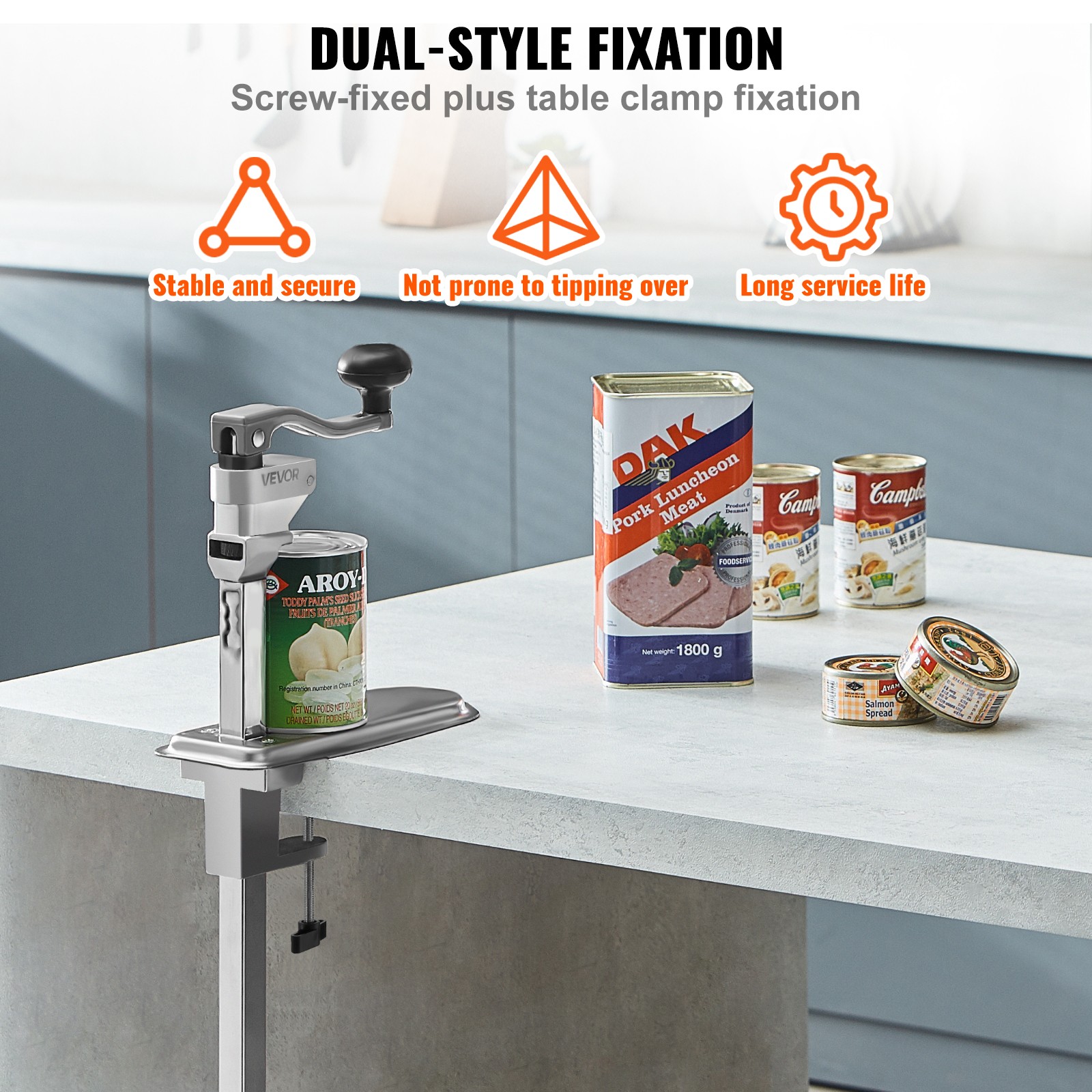 VEVOR Commercial Can Opener Heavy Duty Manual 11.8 in Can Opener Table Clamp