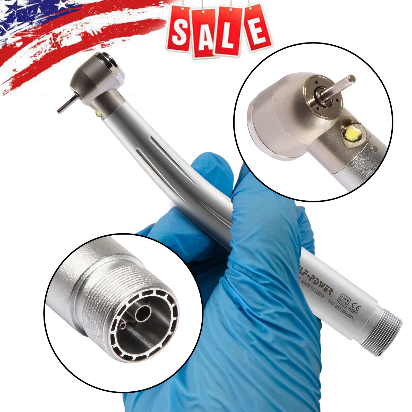 Dental Fiber Optic LED High Speed Handpiece 2H E-generator NSK Style Burr