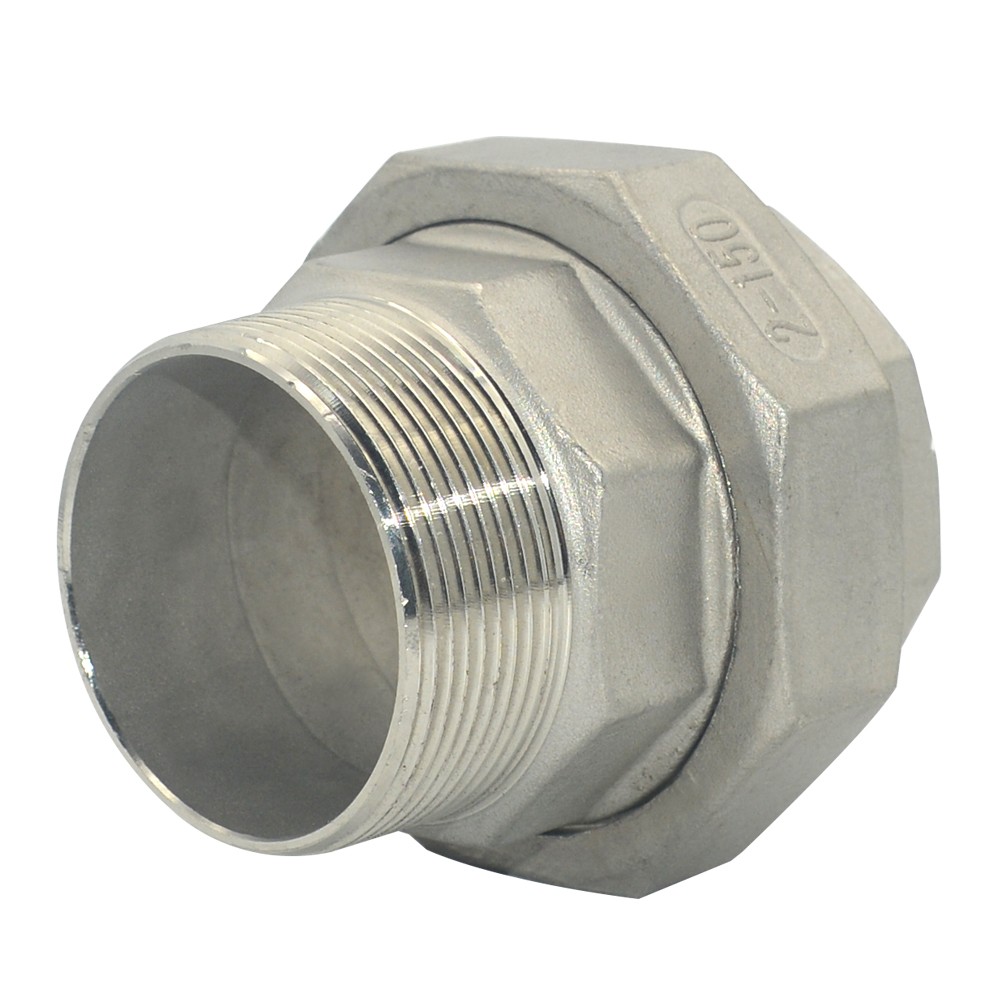 2″ in NPT Female to Male Malleable Straight Union Coupling Pipe Adapter SS 304