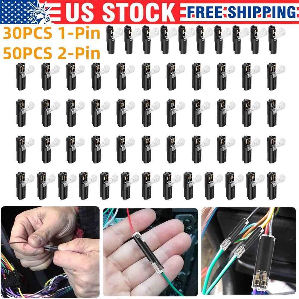 80 PCS Plug-In Quick Wire Connectors, Reusable Clamp Terminal Blocks for Cables