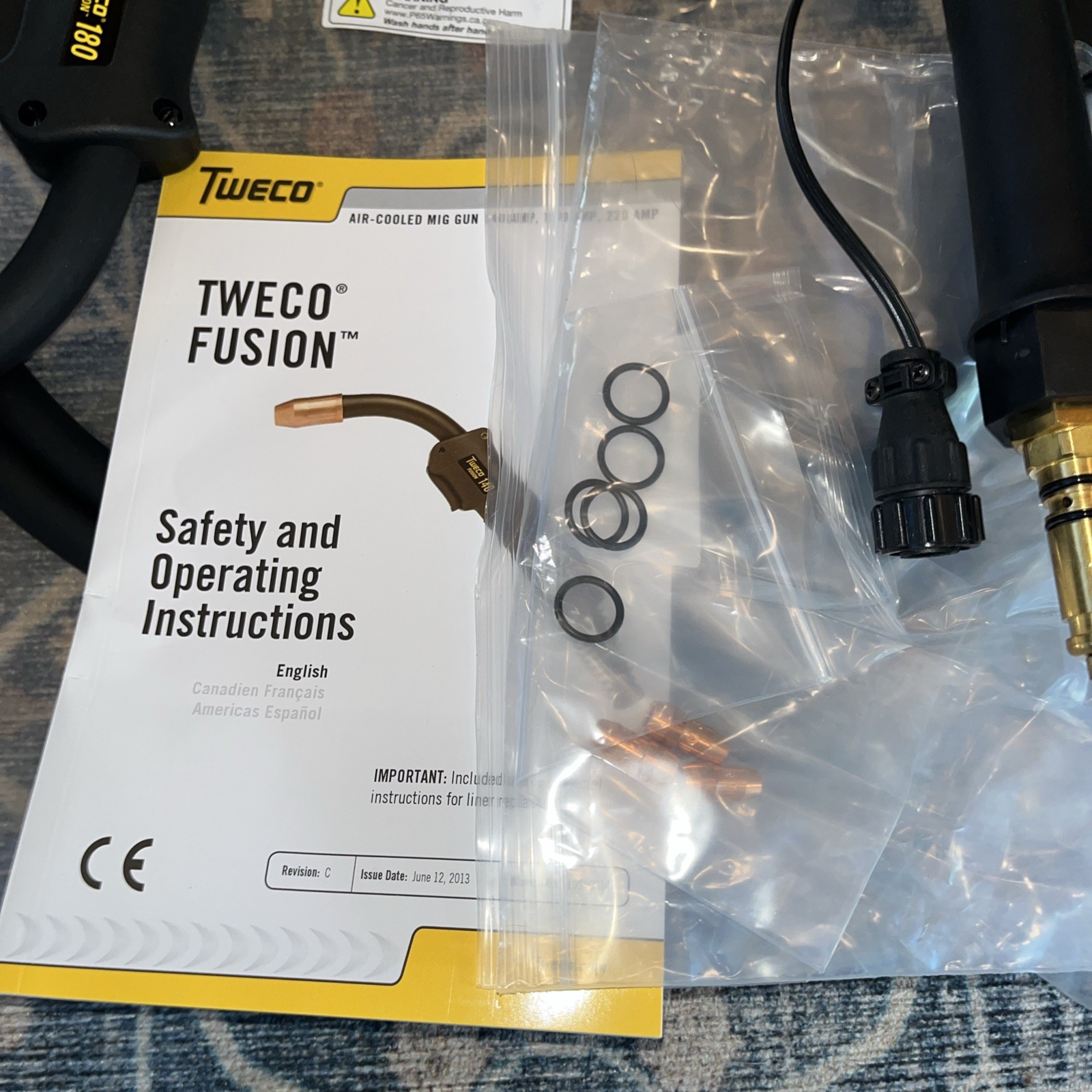 Tweco Fusion Mig Gun 180 F180TH103035 New 1017-1339 Miller Esab Lincoln