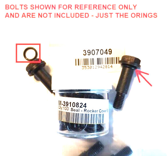Cummins 3910824 O ring Seal Rocker Cover Bolt (Set of 6 ) New Aftermarket