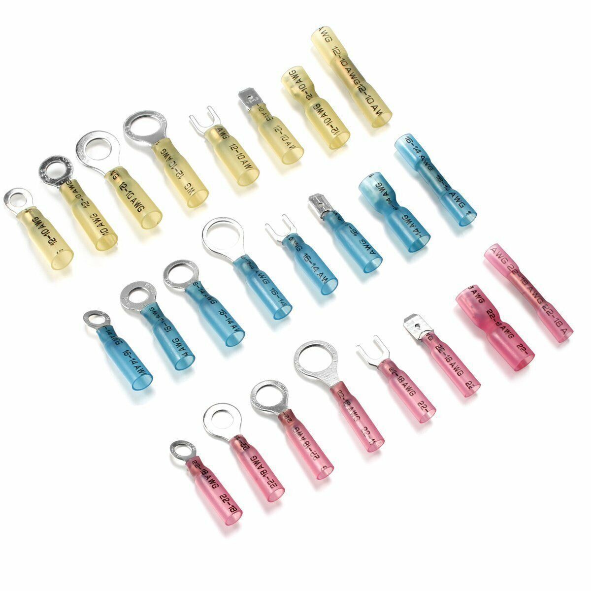 240pcs/Set Heat Shrink Marine Automotive Terminals Waterproof Wire Connectors