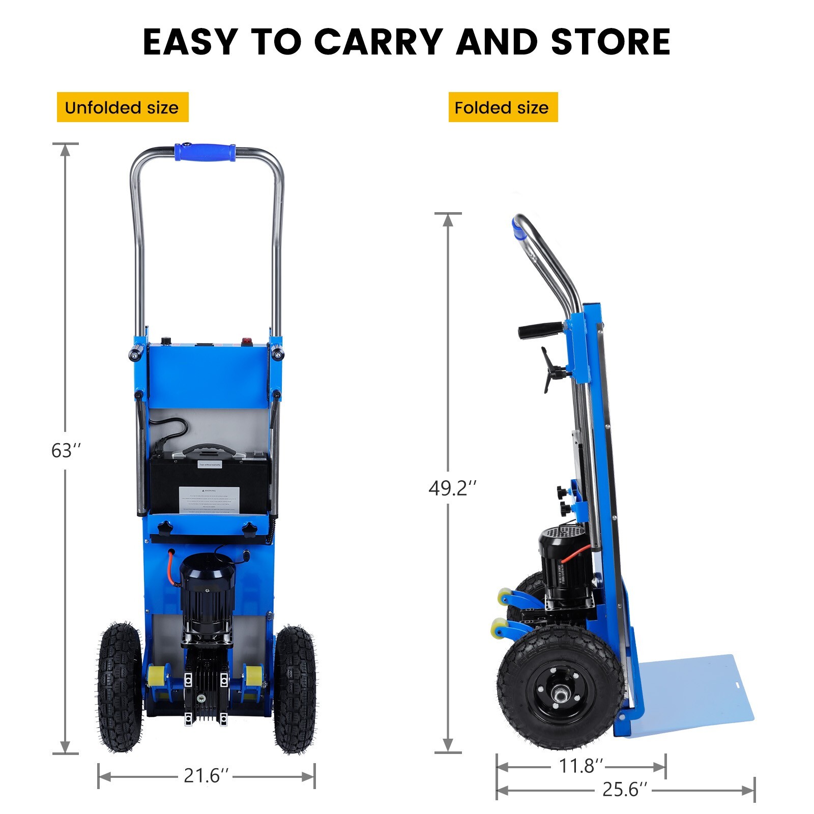 1200W Electric Stair Climbing Sack Hand Trucks Dolly,Load 880 lbs
