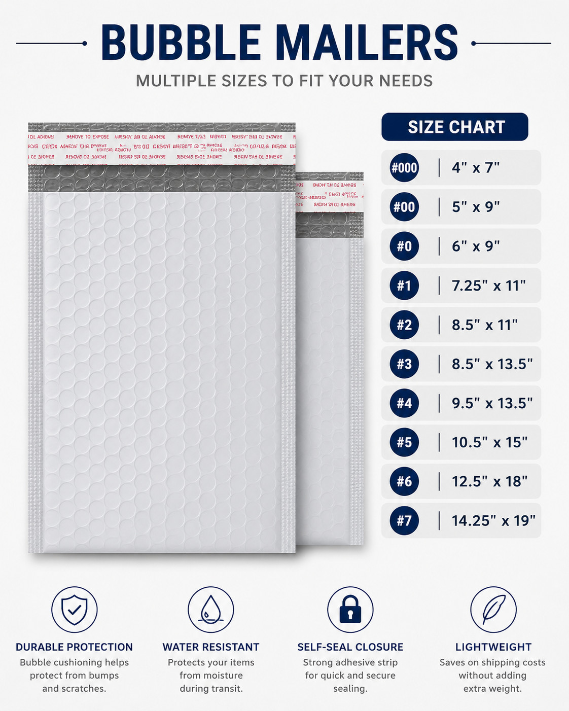 Poly Bubble Mailers Padded Envelopes Self Seal Mailing Bags fast shipping