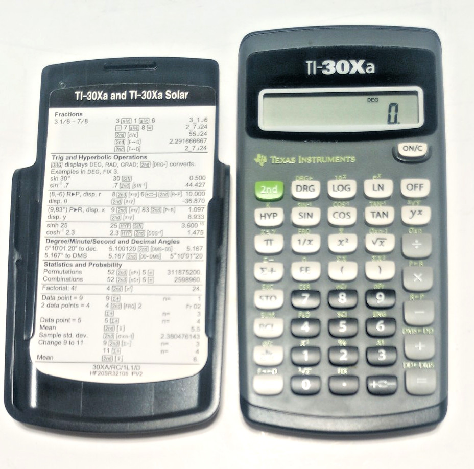 Texas Instruments TI-30Xa Scientific Calculator Used With Battery WORKING