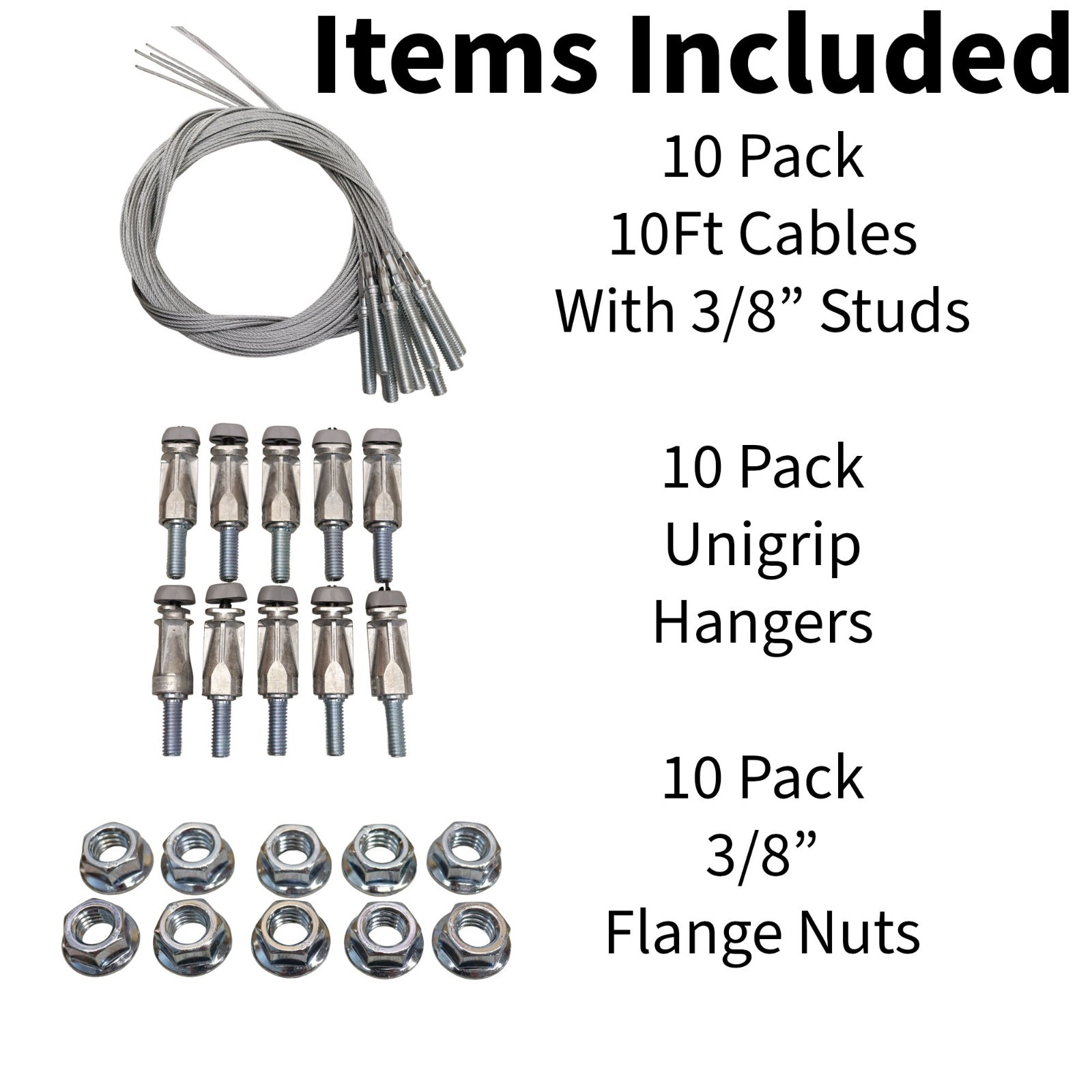 Gripple No.2 UniGrip Fastener with 3/8″ Center Exit Stud, 120lb Load, 10 Pk