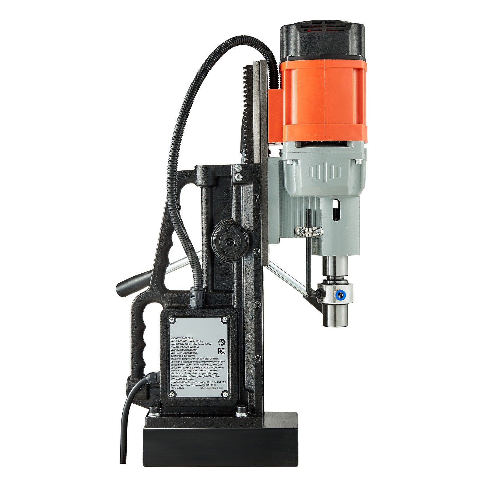 Magnetic Drill Press Mag Drill Press 1550 W 2.4 in Boring Dia 0-600 RPM