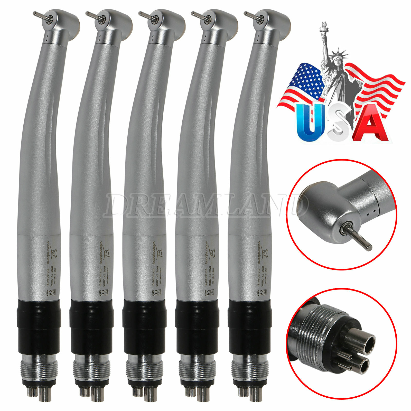 5*NSK Style Dental Standard High Speed Handpiece + Coupler 4-Hole YBNKM