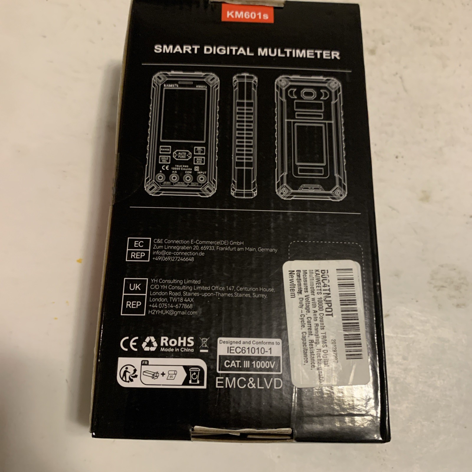 KAIWEETS Tester Rechargeable Multimeter Large Screen 6000 Counts KM602