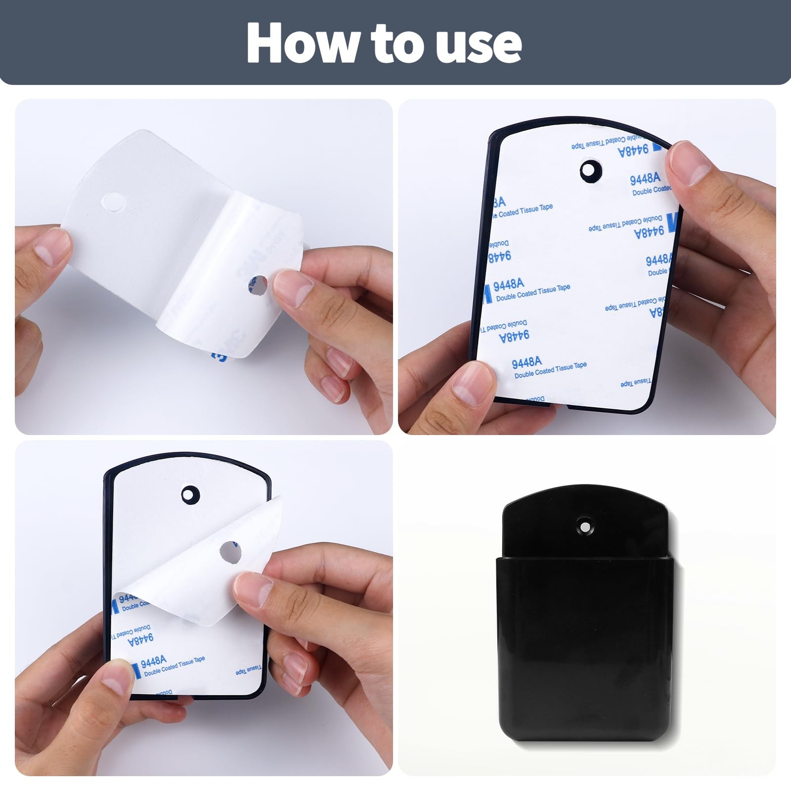 2 PCS Remote Control Holders Wall Mount Self Adhesive Organizer Storage Box