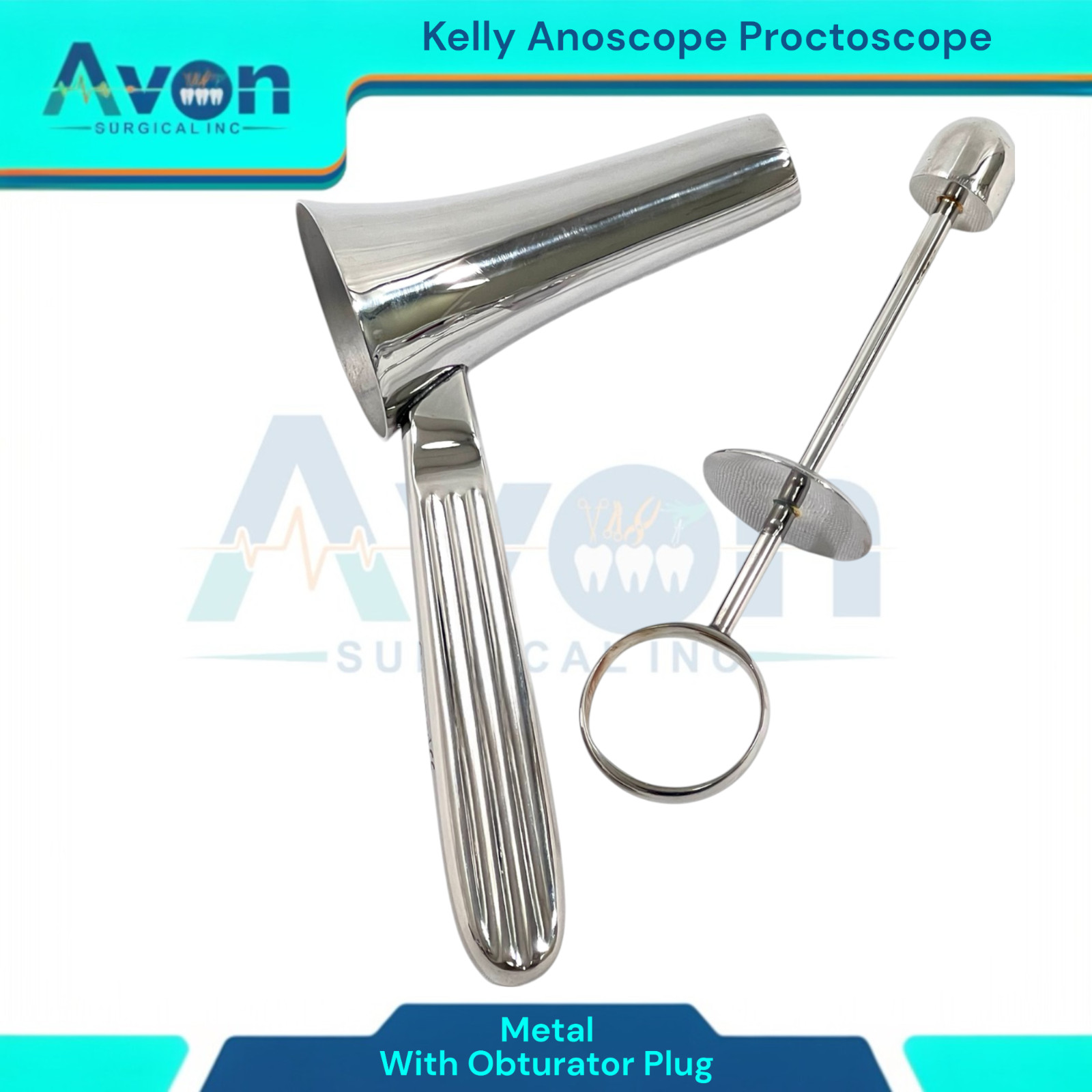 Kelly Anoscope Proctoscope Rectal OB/GYN Urology Instrument with Obturator