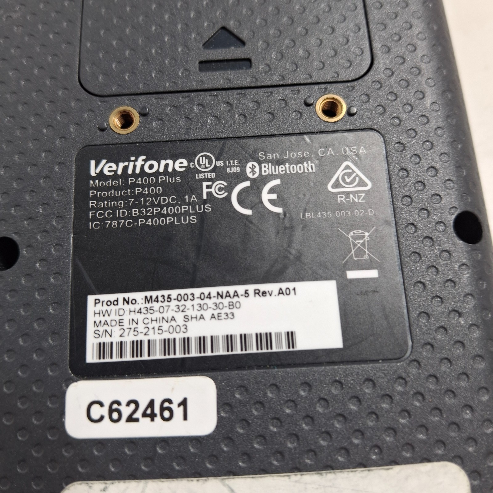 Verifone P400 Plus Credit Card Terminal w/ RS232 Ethernet Cable – Power On Test