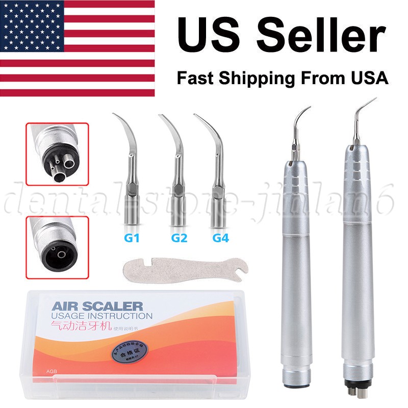 Kavo Style Dental Air Scaler Handpiece Sonic Scaler Cleaner 2/4Holes w/3pcs Tips