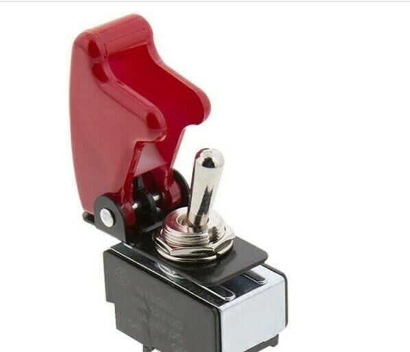 Pilot Automotive Performance Toggle Switch with Red Safety Cover
