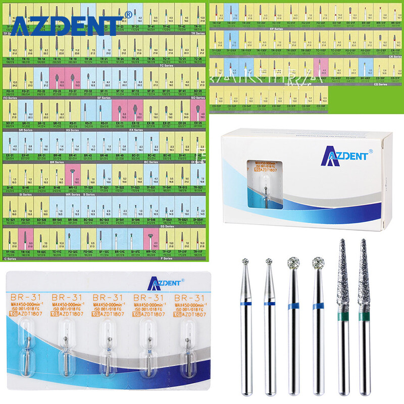 AZDENT Dental FG Diamond Burs Composite Polishing Kits for High Speed Handpiece