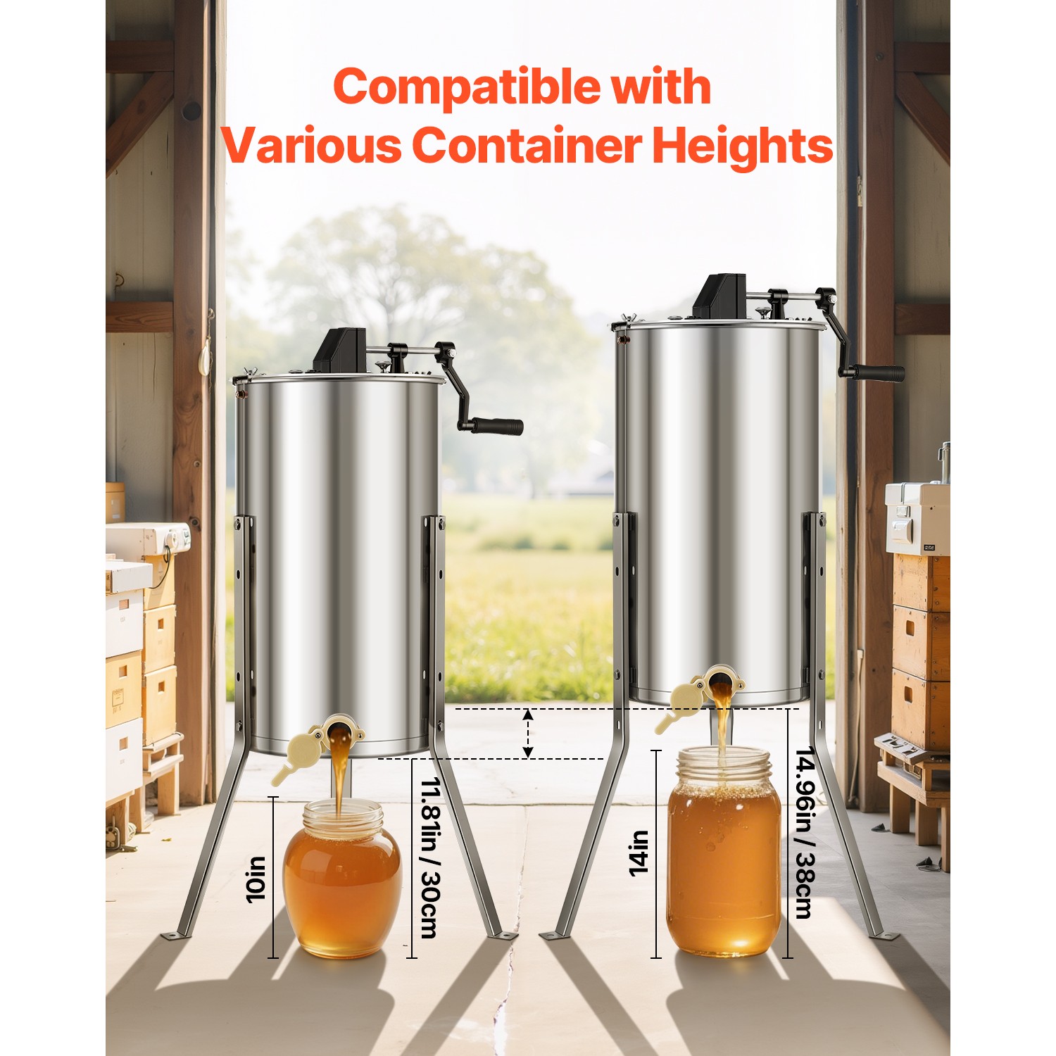 Manual Honey Extractor 2 Frame Beekeeping Honeycomb Spinner Stainless Steel