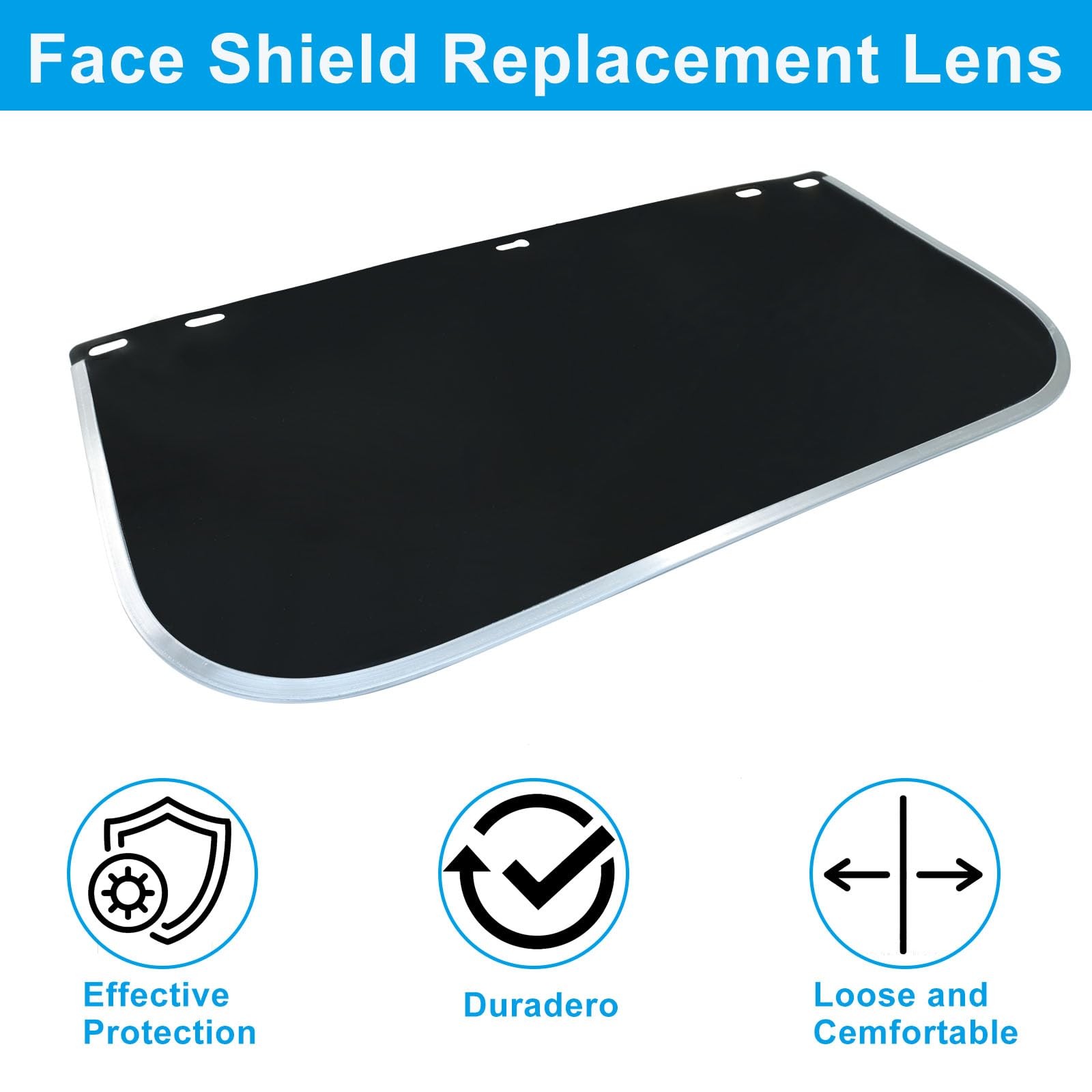 1 Pack Face Shield Replacement Lens, 15.5″ x 8″ Polycarbonate Protective Safe…