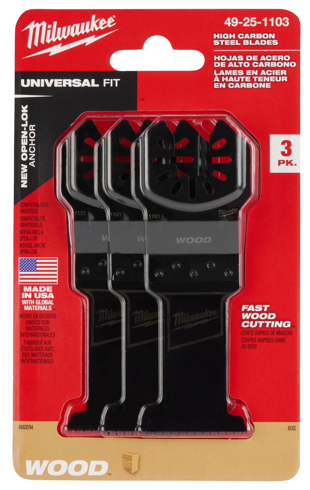 Milwaukee Tool 49-25-1103 1-3/8” High Carbon Steel Wood Universal Fit Blade