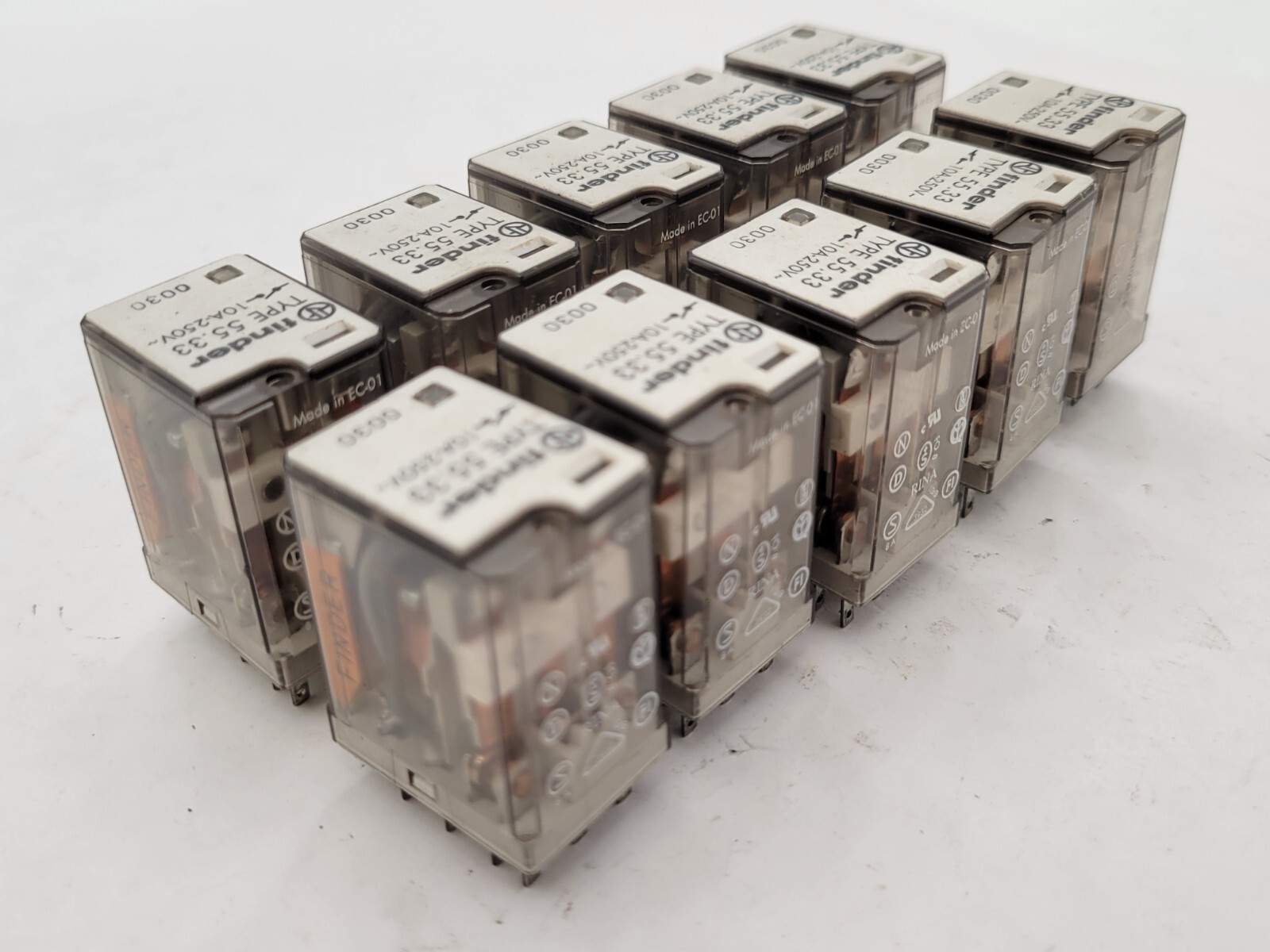 10Pc Finder 55.33 General Purpose Relay Plug-in Mount 10A 250VAC 3PDT Coil 24V