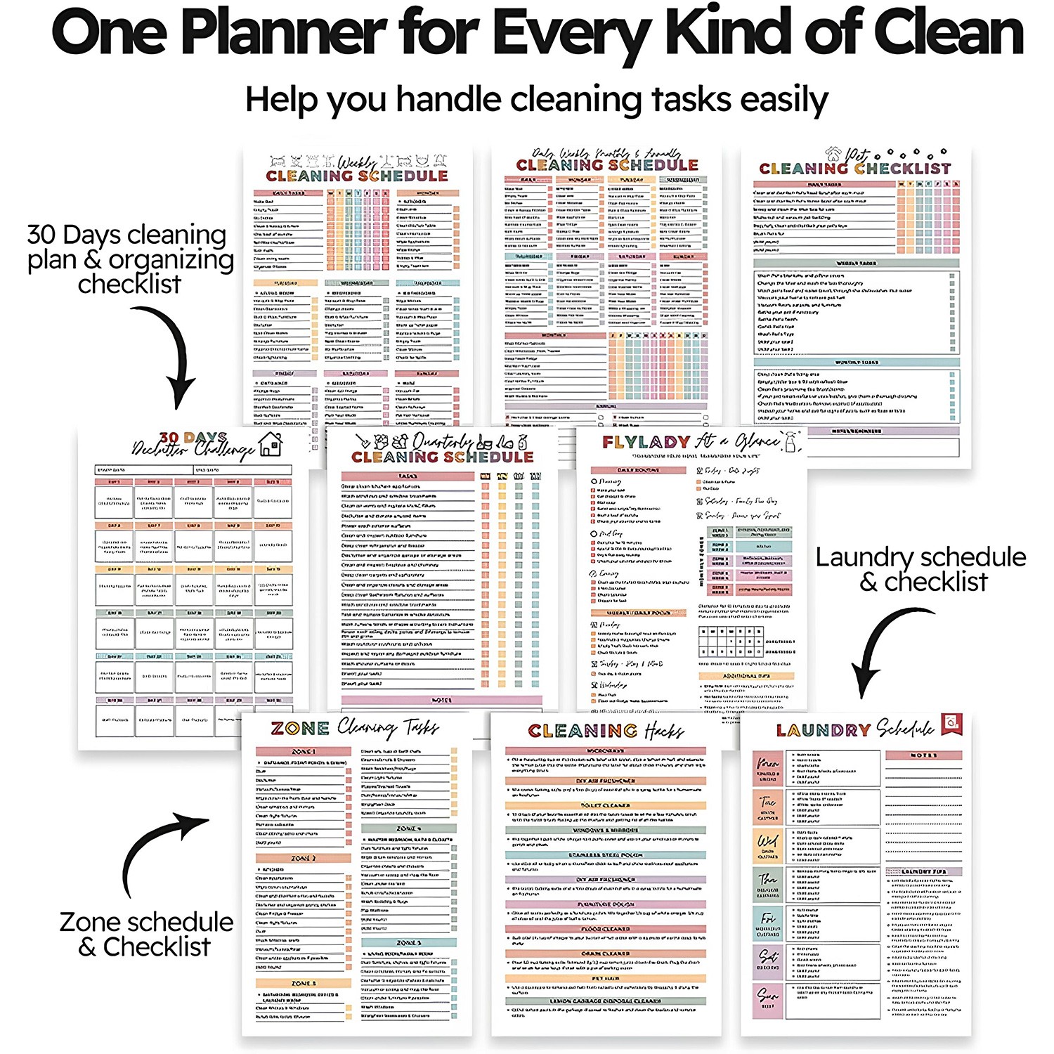 Adults Adhd Cleaning Planner, Editable Adhd Cleaning and Organizing Planner DIY