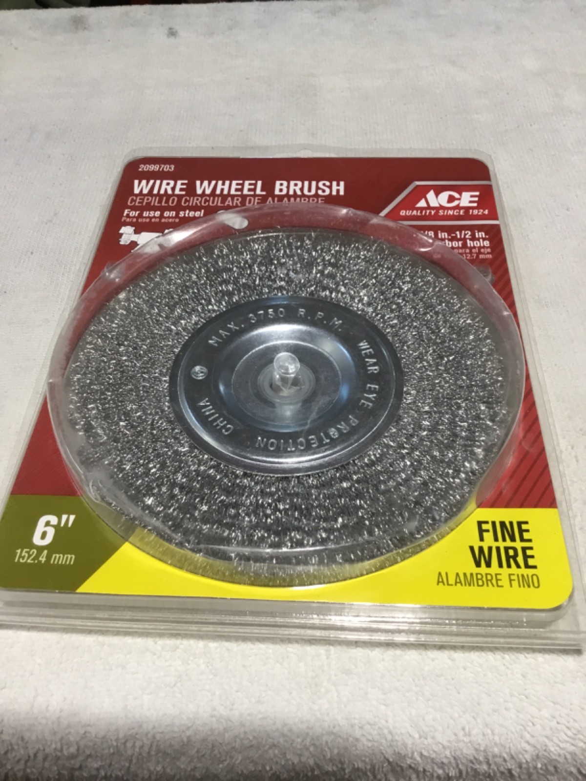 ACE HARDWARE #2099703 FINE WIRE WHEEL BRUSH 6″ BRAND NEW IN PACKAGE
