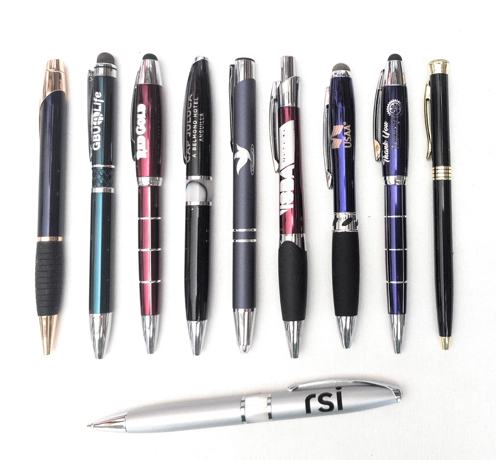 10ct Mixed Lot Executive Metal Super Premium Misprint Pens HUB PEN Gold/Marble