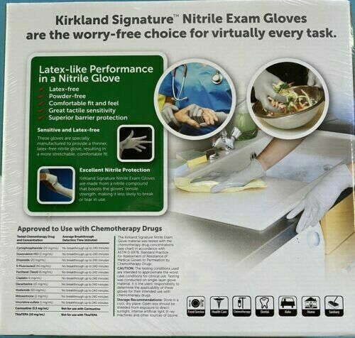 Kirkland Signature Disposable Nitrile Exam Gloves-400 Count MEDIUM Size