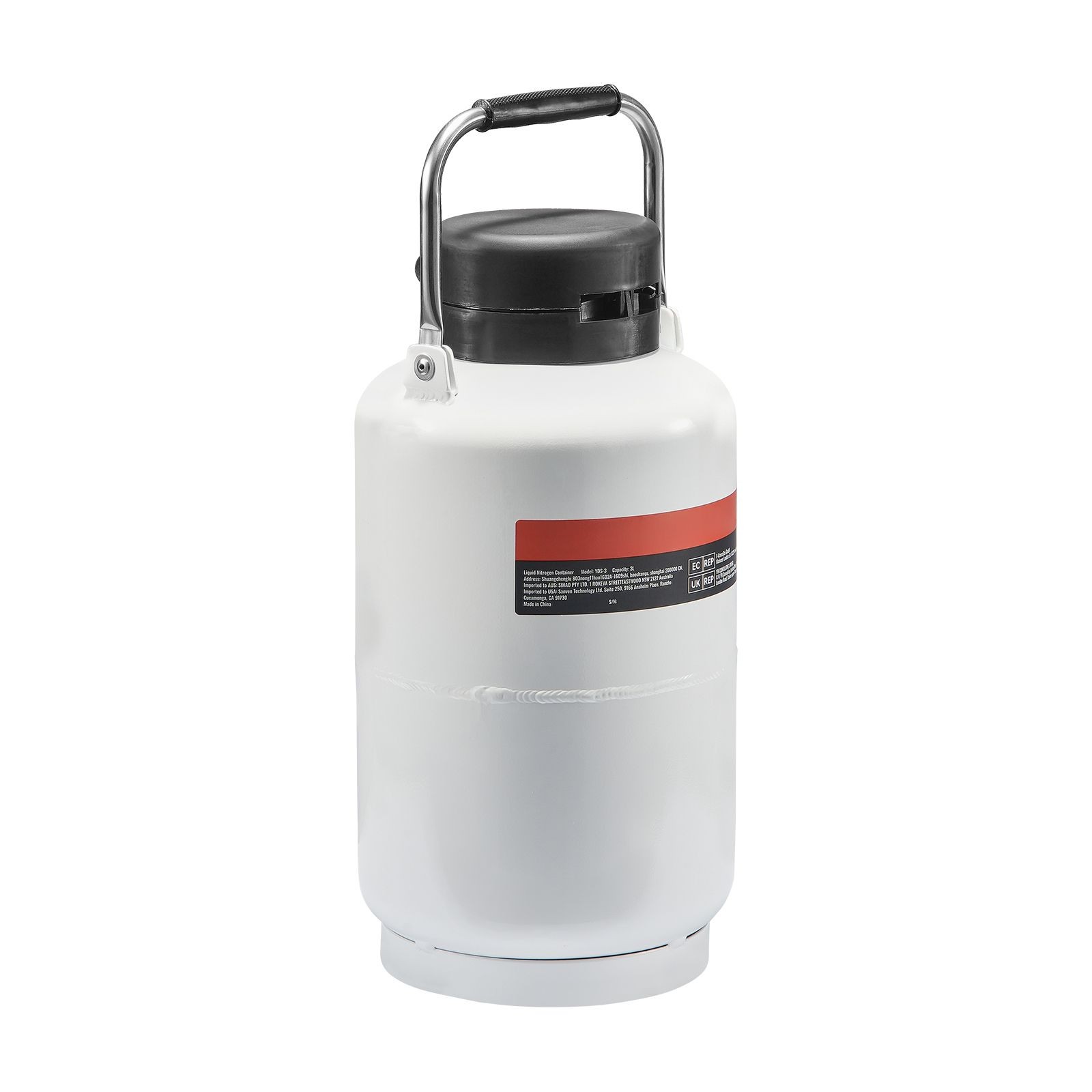 3L Aluminum LN2 Tank with 6 Canisters & Carry Bag