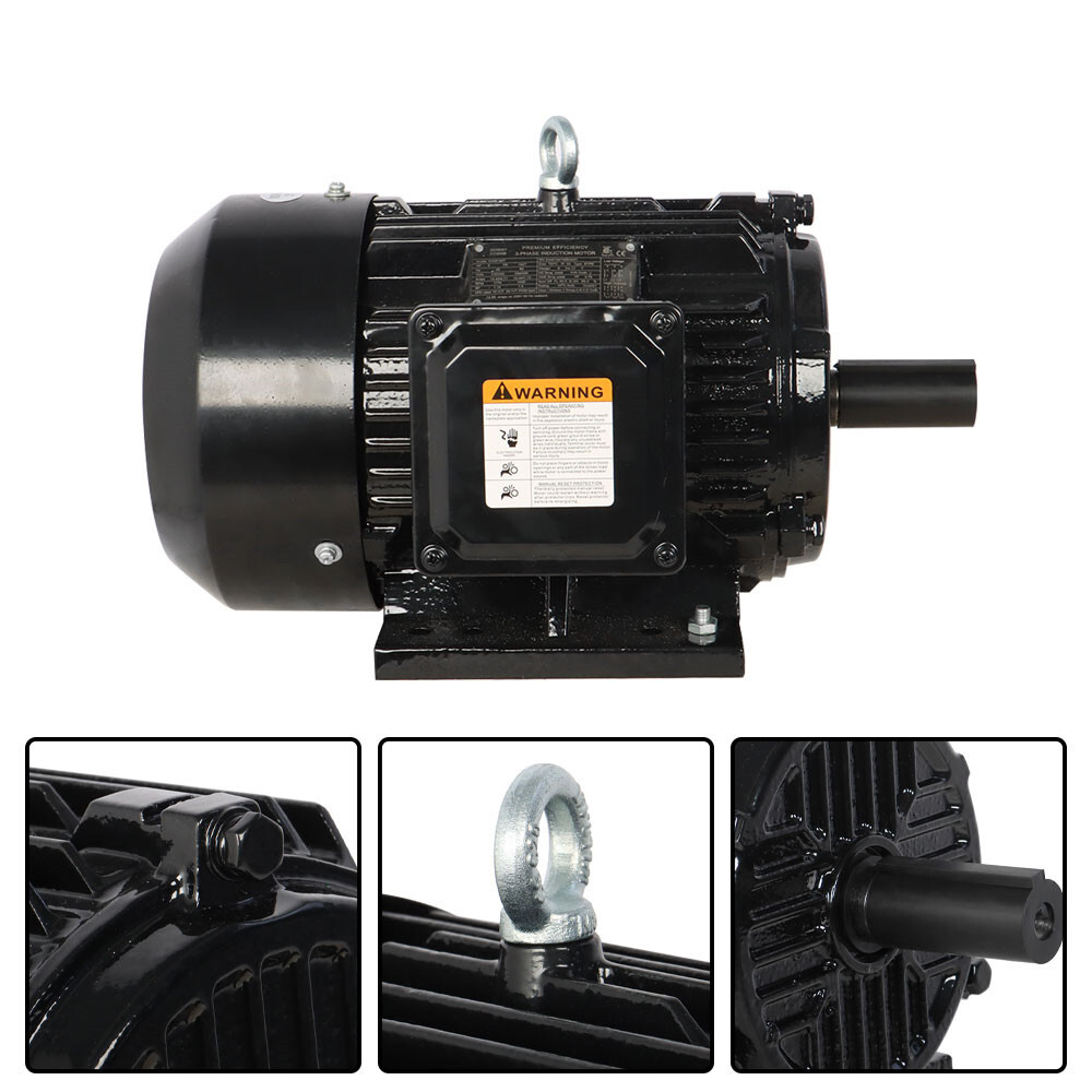5 HP 3 Phase Electric Motor 1800 RPM 184T Frame TEFC 230/460 Volt Severe Duty