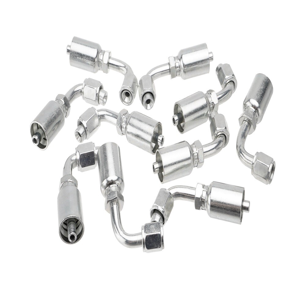 NEW 10 PCS 13943 4-4 PK STYLE HYDRAULIC HOSE FITTINGS 1/4″ FJIC 90 Degree