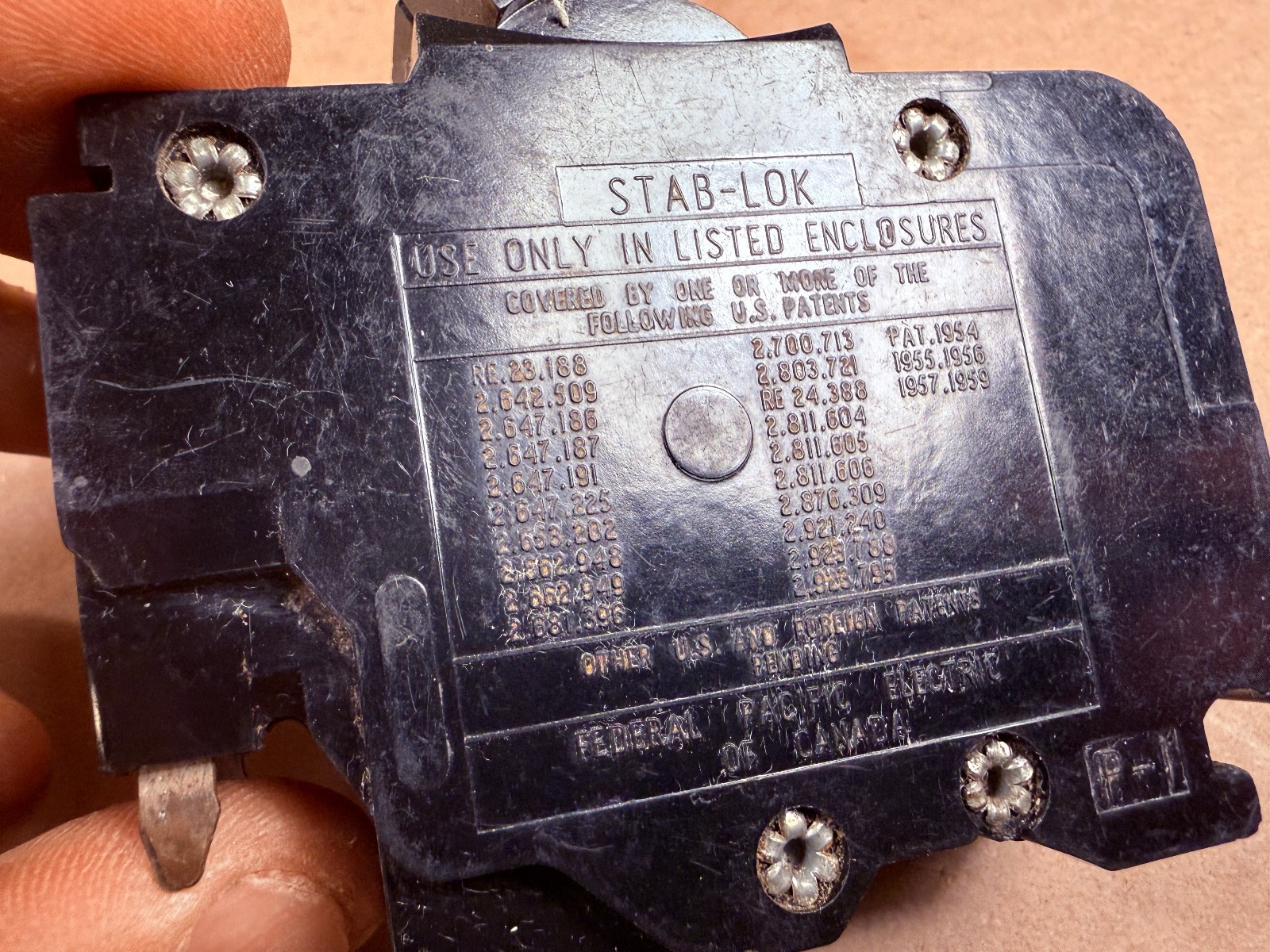 USED Circuit Breaker FPE Federal Pacific FPE 40 Amp 2 Pole Stab-lok