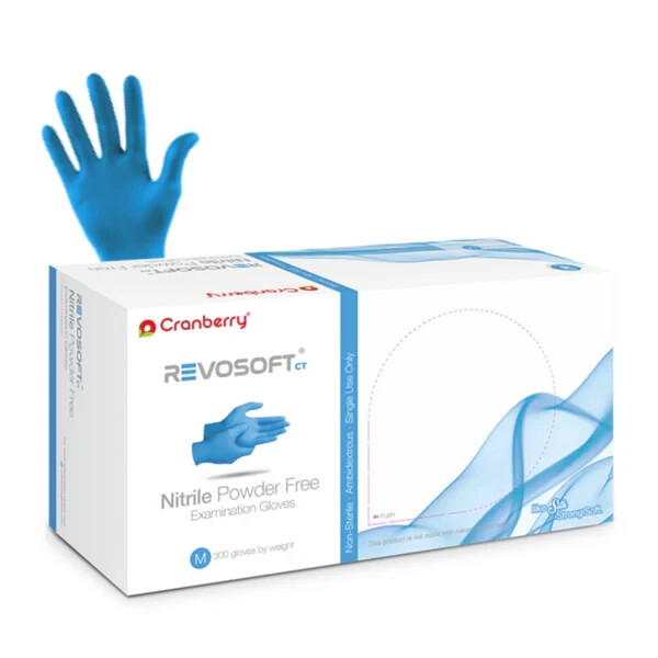 Cranberry Revosoft Nitrile Examination Gloves Large, Box of 300- CR3378