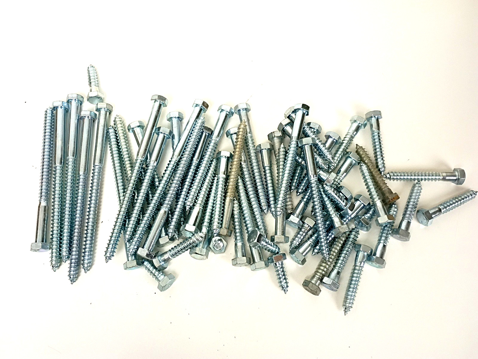 1/2″ Zinc Plated Lag Screws Assorted Lengths Bulk Lot 12+ Pounds