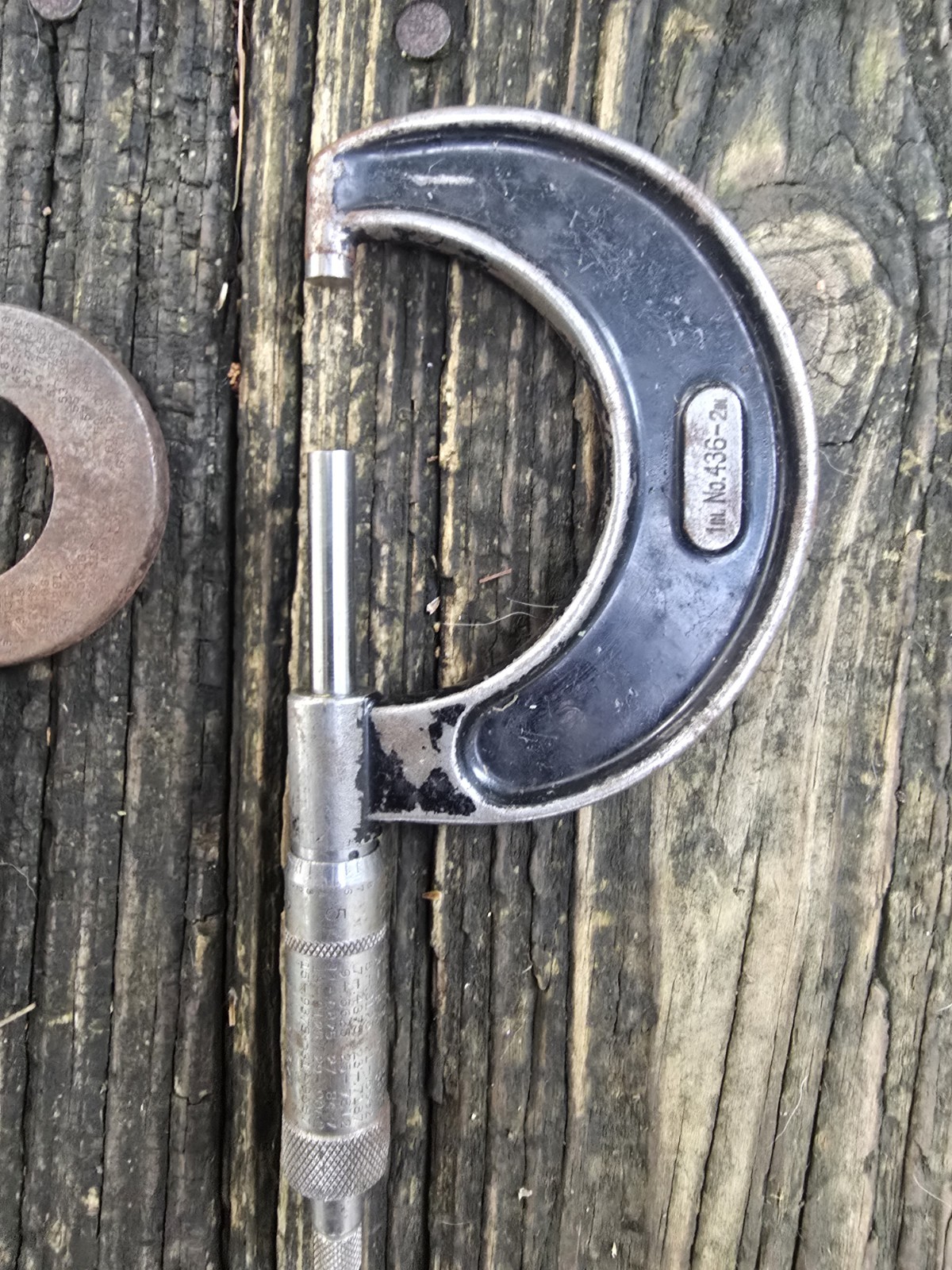 Vintage L.S. Starrett Co. No. 436 + 201 Outside Micrometer Original Wooden Box