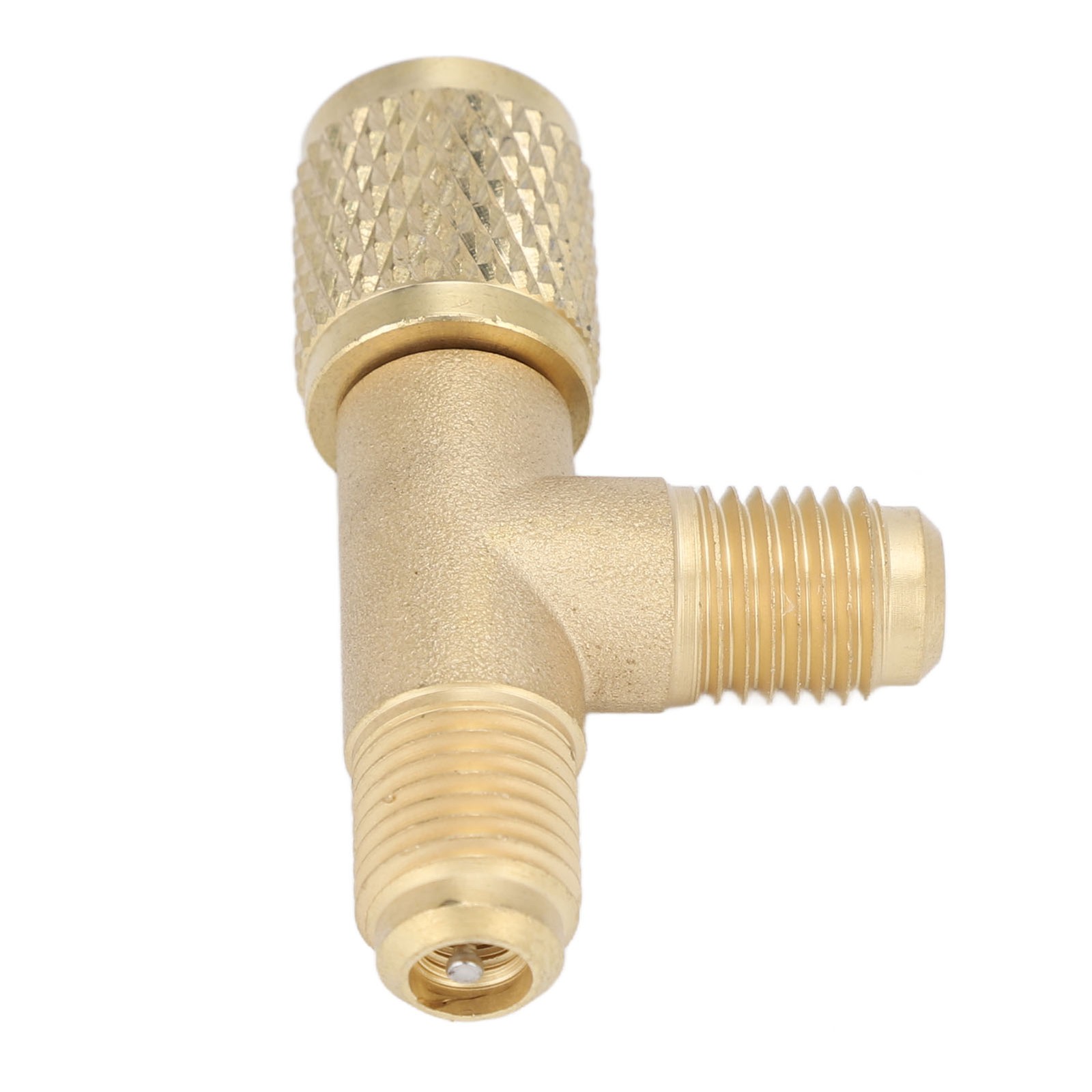 Quick Coupler Tee Adapter With Valve Core Brass 1/4in SAE Sturdy Structure