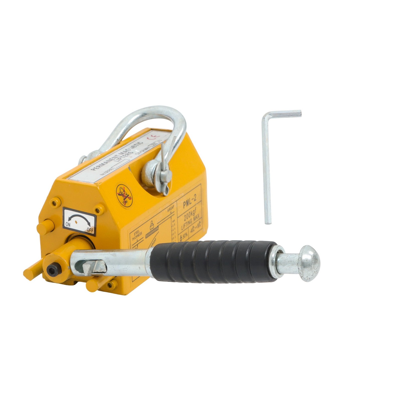 440lbs/200kg Permanent Magnetic Lifter 2.5 Safety Factor Yellow Lifting Magnet