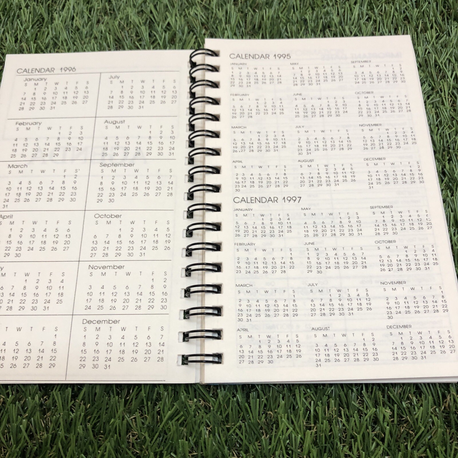 Vintage 1995-97 Michael Stevens 12 Months Spiral Mini Planner 6”x4”clean